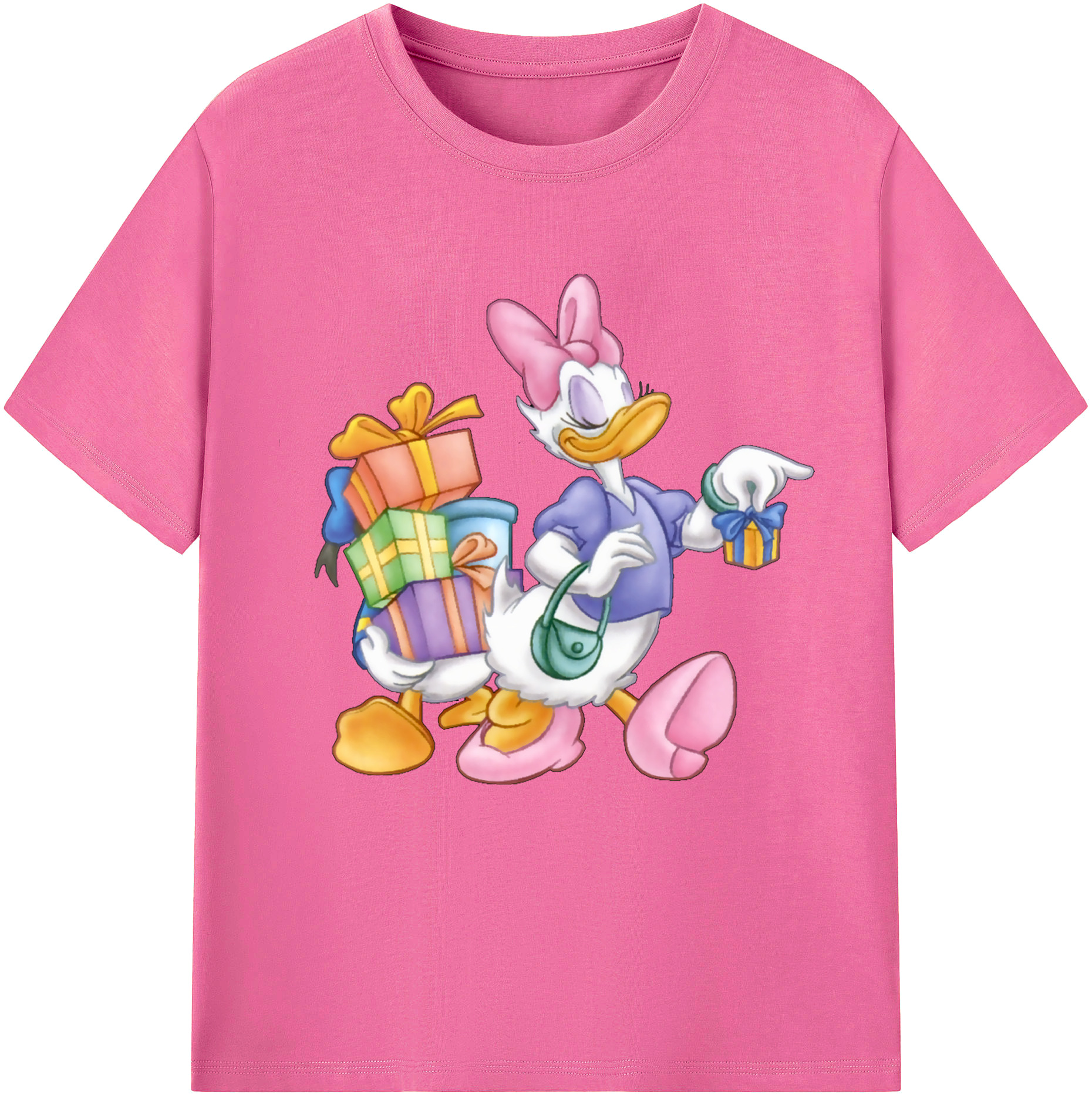 （画像用） ミッキーマウス Mickey Mouse レディースカジュアルプリントTシャツ（綿100％）